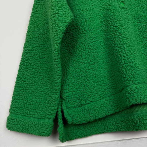 Aerie Kelly Green Fleece Quarter Snap Sherpa Pullover Oversized - Picture 6 of 10